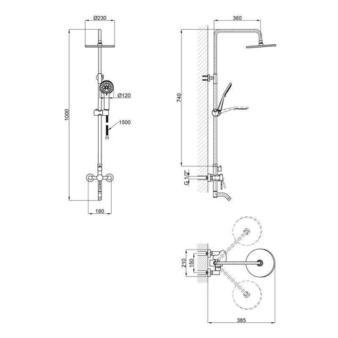 Душевая система shower head AND YLN99105H