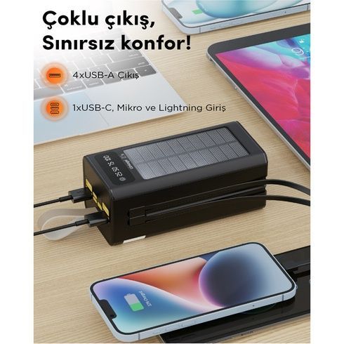 Батарея универсальная Linkage LKP-47  Solar 22.5W 50000mAh Black