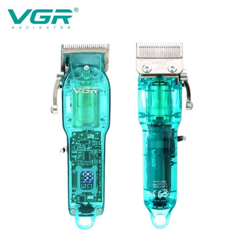 Профессиональная машинка для стрижки VGR Professional Clipper Transparent Green V-660