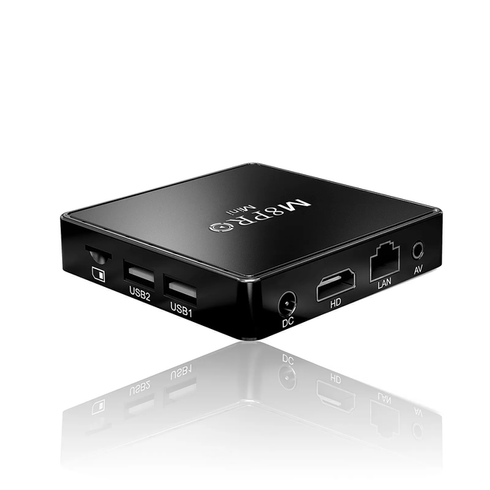Ігрова андроїд ТВ приставка з Android TV + 2 джойстики M8PRO Mini ретро консоль PS1, Dendy, Sega