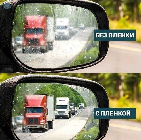 Пленка на зеркало антидождь 2 шт Anti Fog 95*95 мм