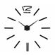 Большие настенные 3Д часы 3D часы DIY Clock 70-150см 004В (Палочки Черные)