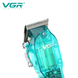 Професійна машинка для стрижки VGR Professional Clipper Transparent Green V-660