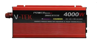 Автомобільний інвертор перетворювач V-TEK 4000W з LED-екраном розеткою та USB роз'ємом