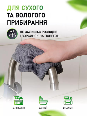 Салфетки из микрофибры кухонные одноразовые 20шт/уп 25*25см Home AND 5484