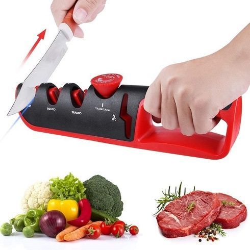 Стругачка ручна кухонна Work Sharp Kitchen Pull Through Sharpener, Червоний