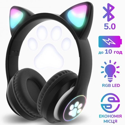 Бездротові навушники Cat STN-28 / Гарнітура з мікрофоном FM радіо Bluetooth чорний