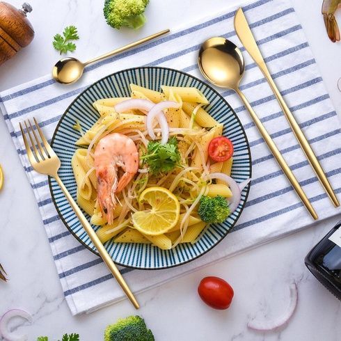 Набір столових приладів Kitchen Ware 24 шт. з нержавіючої сталі на 6 персон Gold