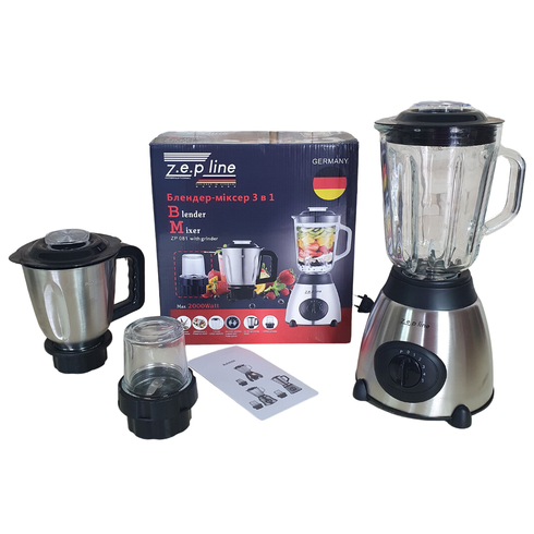 Стационарный блендер Zepline 2000W (стеклянная чаша 1.5л., измельчительная чаша для мяса 1,2л.) ZP-081D1