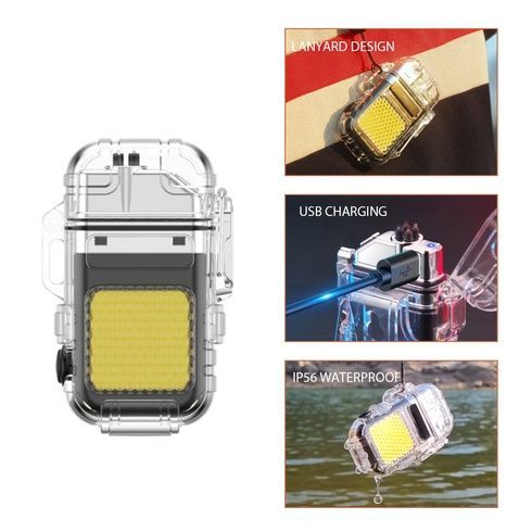 Зажигалка плазменная 2в1 Type-C / Электронная USB-зажигалка с LED-фонарем