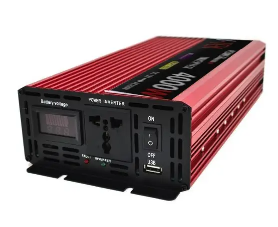 Автомобильный инвертор преобразователь V-TEK 4000W с LED-экраном розеткой и usb разъемом