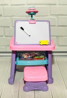 Столик-мольберт з проектором та стільцем 3в1 22088-30A/22088-30B, Рожевий