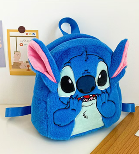 Плюшевый рюкзак Стич Disney Fairy Stitch мягкий детский рюкзак с ушками и мордочкой синій