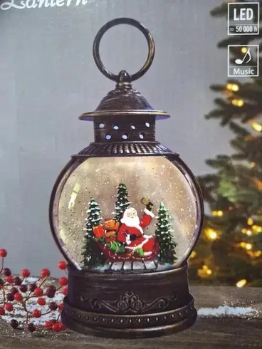 Дед мороз Новогодний фонарь-ночник LED/Рождественский светильник Винтажный фонарь XMAS WDL-2103A SN27