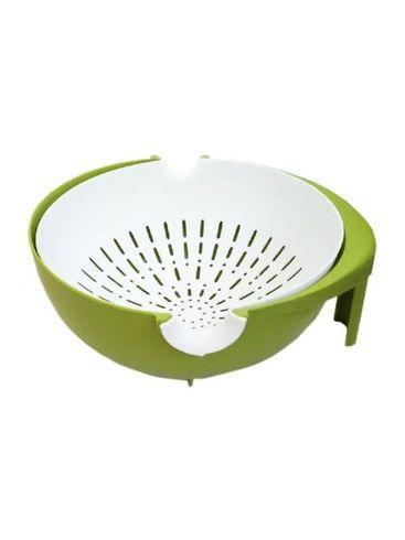 Универсальная миска &ndash; друшляк Mesh Strainer Drain Basket ∙ Хозяйственная силиконовая корзина со сливом 2в1