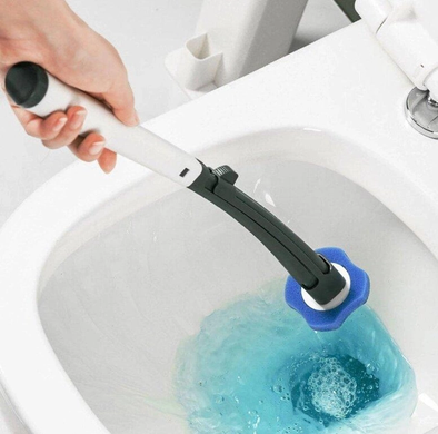 Универсальная щетка для уборки ванной со сменными насадками MTS clip type removable toilet brush, Белый