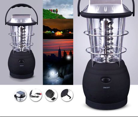 Фонарь кемпинговый на солнечной батарее Super Bright LED Lantern LS-360, Черный