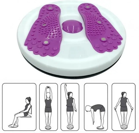 Тренажер диск здоров'я для схуднення підлоговий з еспандерами та масажем ступнів