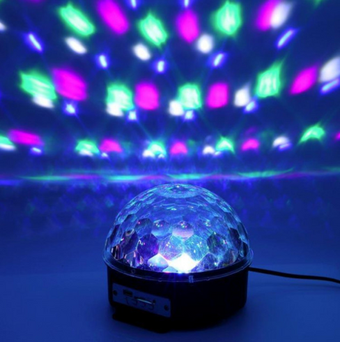 Музичний диско-куля з Bluetooth, USB, світломузикою, динаміками та пультом, світломузика Mp3 ball