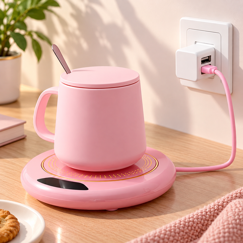 Подогреватель для чашек USB с дисплеем 3 режима / Подставка для подогрева кружок с автовыключением 55/65/75&deg;C