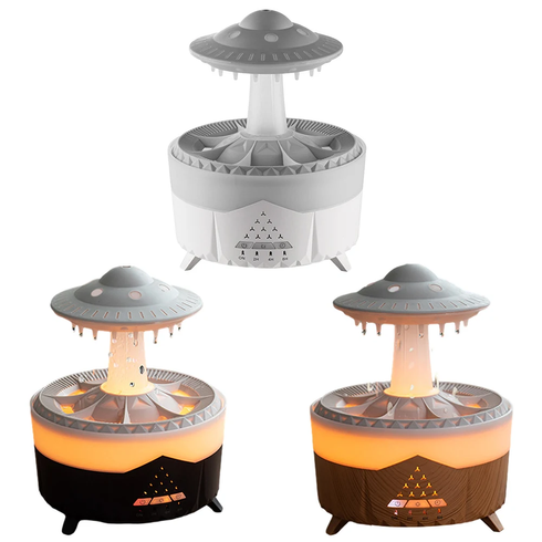 Увлажнитель воздуха аромадиффузор с подсветкой увлажнитель капли дождя, диффузор ночник НЛО; V56 UFO Raindrop Aroma Diffuser белый