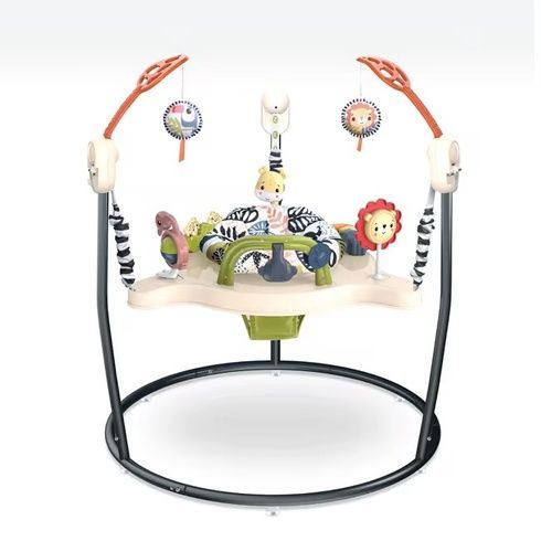 Детский игровой центр Fisher-Price Jumperoo с подсветкой и звуком / Развивающий игровой джемпер Бежевый