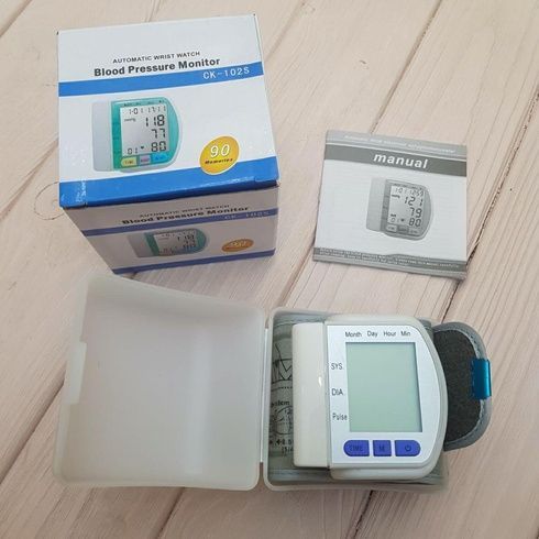 Автоматичний тонометр для вимірювання тиску пульсу на зап'ясті Blood Pressure Monitor CK-102S, Білий