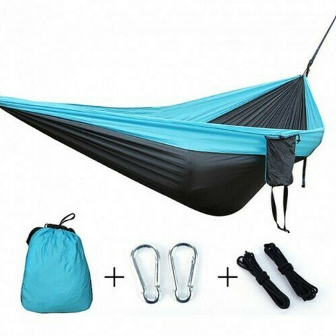 Гамак Travel hammock туристический /  Гамак-качели подвесной нейлоновый Серо-голубой