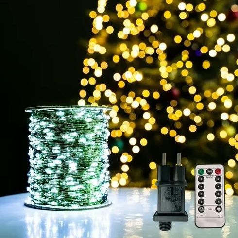 Гирлянда Роса LED на зеленом проводе USB 10 м AND 5335