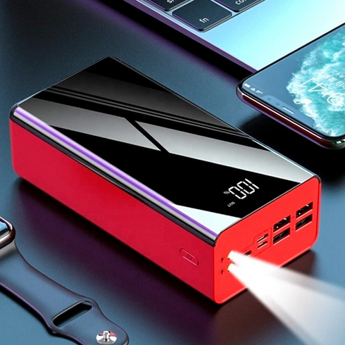 Мощный повербанк с фонариком и LED-дисплеем 50000 mAh (2xUSB, microUSB, Type-C), Power Bank