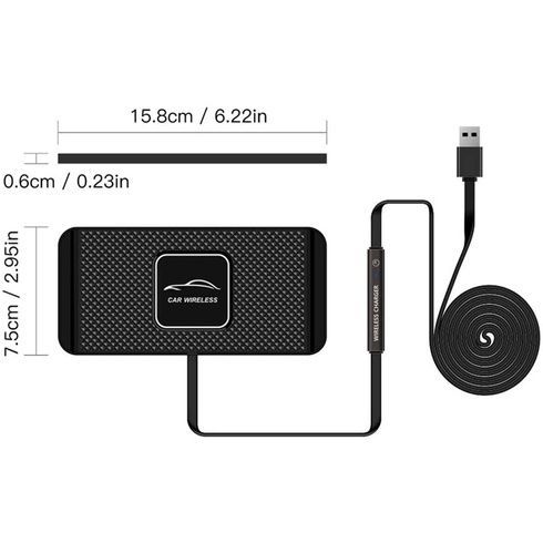 Силиконовый коврик в авто с быстрой беспроводной зарядкой Car Wireless Pad C1 15W