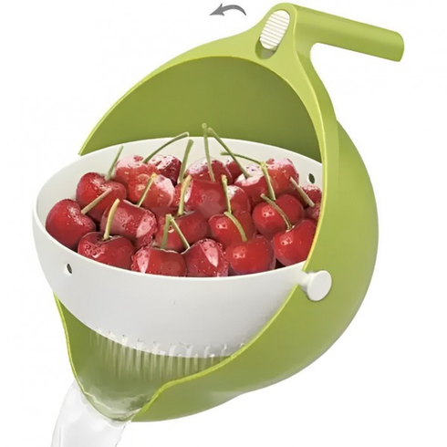 Универсальная миска &ndash; друшляк Mesh Strainer Drain Basket ∙ Хозяйственная силиконовая корзина со сливом 2в1