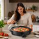 Сковорода для піци Pizza pan R.5405 RAF / Електросковорода для піци з антипригарним покриттям / Сковорода з кришкою та термостатом 1500W