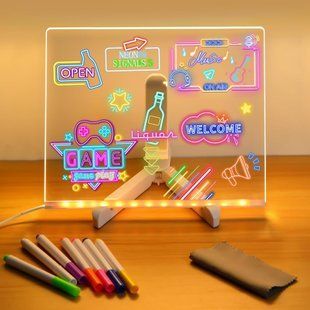 Світлодіодна дошка планер Led для нотаток малювання маркером календар usb світильник 3D