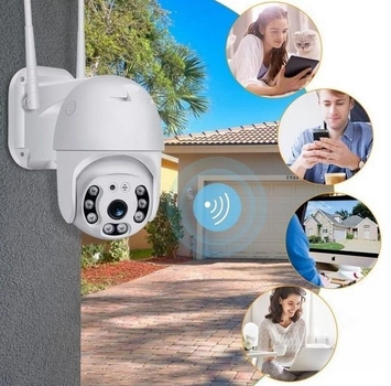 Уличная поворотная IP камера видеонаблюдения WiFi N3 6913 - 2mp ICSee - камера наружного наблюдения для дома