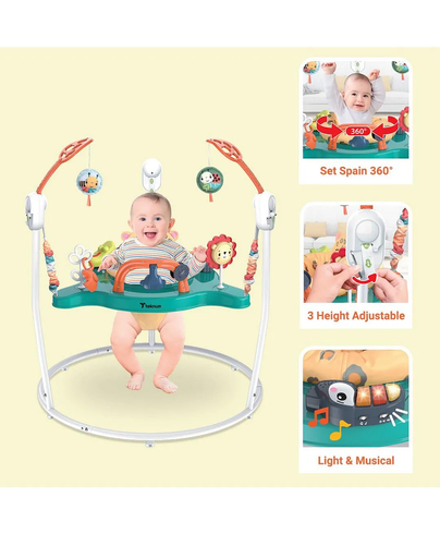 Детский игровой центр Fisher-Price Jumperoo с подсветкой и звуком / Развивающий игровой джемпер Зеленый