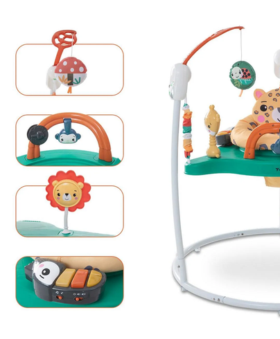 Детский игровой центр Fisher-Price Jumperoo с подсветкой и звуком / Развивающий игровой джемпер Зеленый