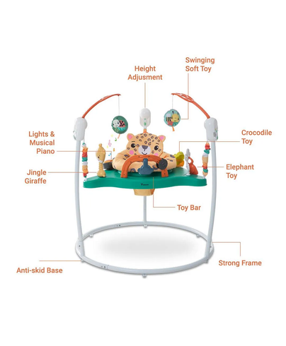 Детский игровой центр Fisher-Price Jumperoo с подсветкой и звуком / Развивающий игровой джемпер Зеленый