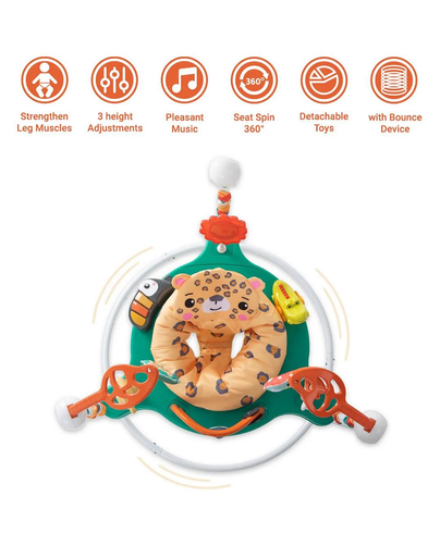 Детский игровой центр Fisher-Price Jumperoo с подсветкой и звуком / Развивающий игровой джемпер Зеленый