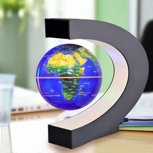 Глобус, що обертається в невагомості Globe Star з підсвічуванням Синій