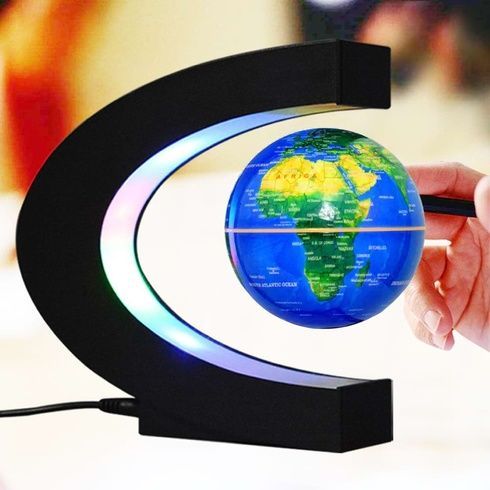 Глобус, що обертається в невагомості Globe Star з підсвічуванням Синій