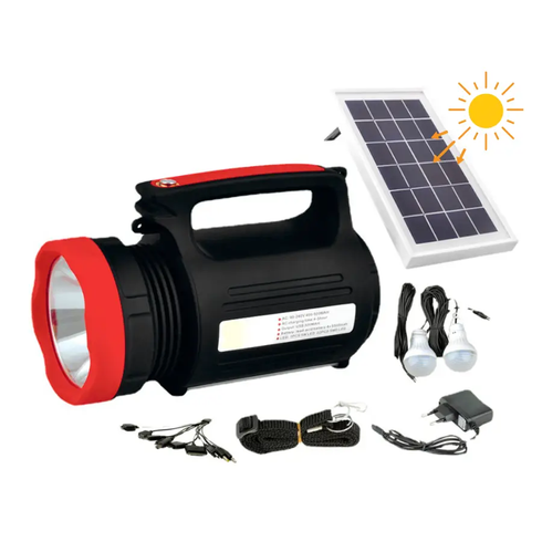 Фонарь-прожектор аккумуляторный с солнечной панелью Wimpex WX-1902 5W + 2 лампы 3W