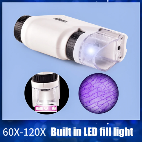 Детский портативный микроскоп с подсветкой LED