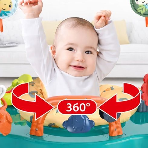 Детский игровой центр Fisher-Price Jumperoo с подсветкой и звуком / Развивающий игровой джемпер Зеленый