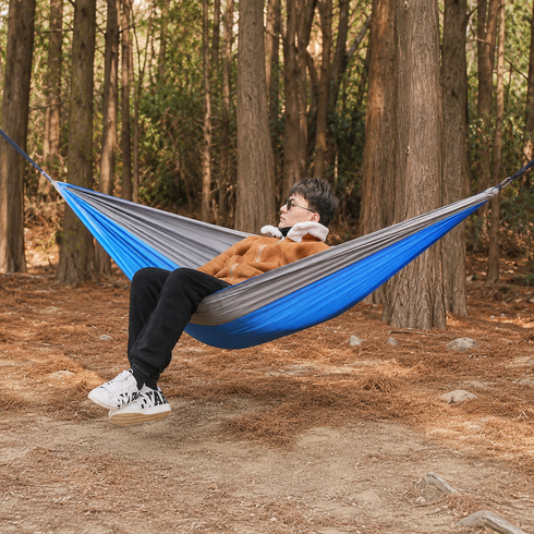 Гамак Travel hammock туристический /  Гамак-качели подвесной нейлоновый Синий