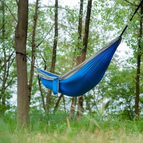 Гамак Travel hammock туристический /  Гамак-качели подвесной нейлоновый Синий