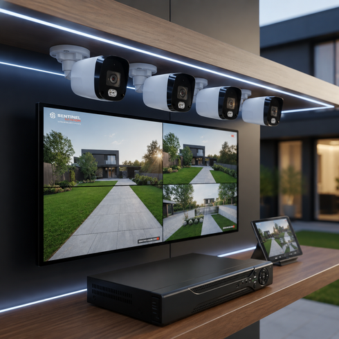 Комплект відеоспостереження DVR KIT UCAM 4 камери з реєстратором / Комплект вуличних камер з вологозахистом