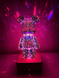 3D лампа Хрустальный Мишка Фейерверк Медведь Bearbick декоративный стеклянный ночник светодиодный светильник 16 цветов LED на аккумуляторе