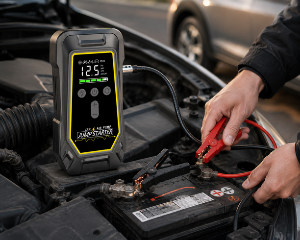 Пускозарядное устройство K5 с компрессором 150 PSI, Power Bank и LED-фонарем