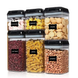 Органайзери для сипучих кухни Food Storage Container 6 Контейнерів | Набір пластикових контейнерів для круп, Черный